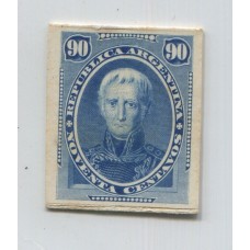 ARGENTINA 1867 GJ 44 ENSAYO EN CARTON DISEÑO Y COLOR ADOPTADO, RARO